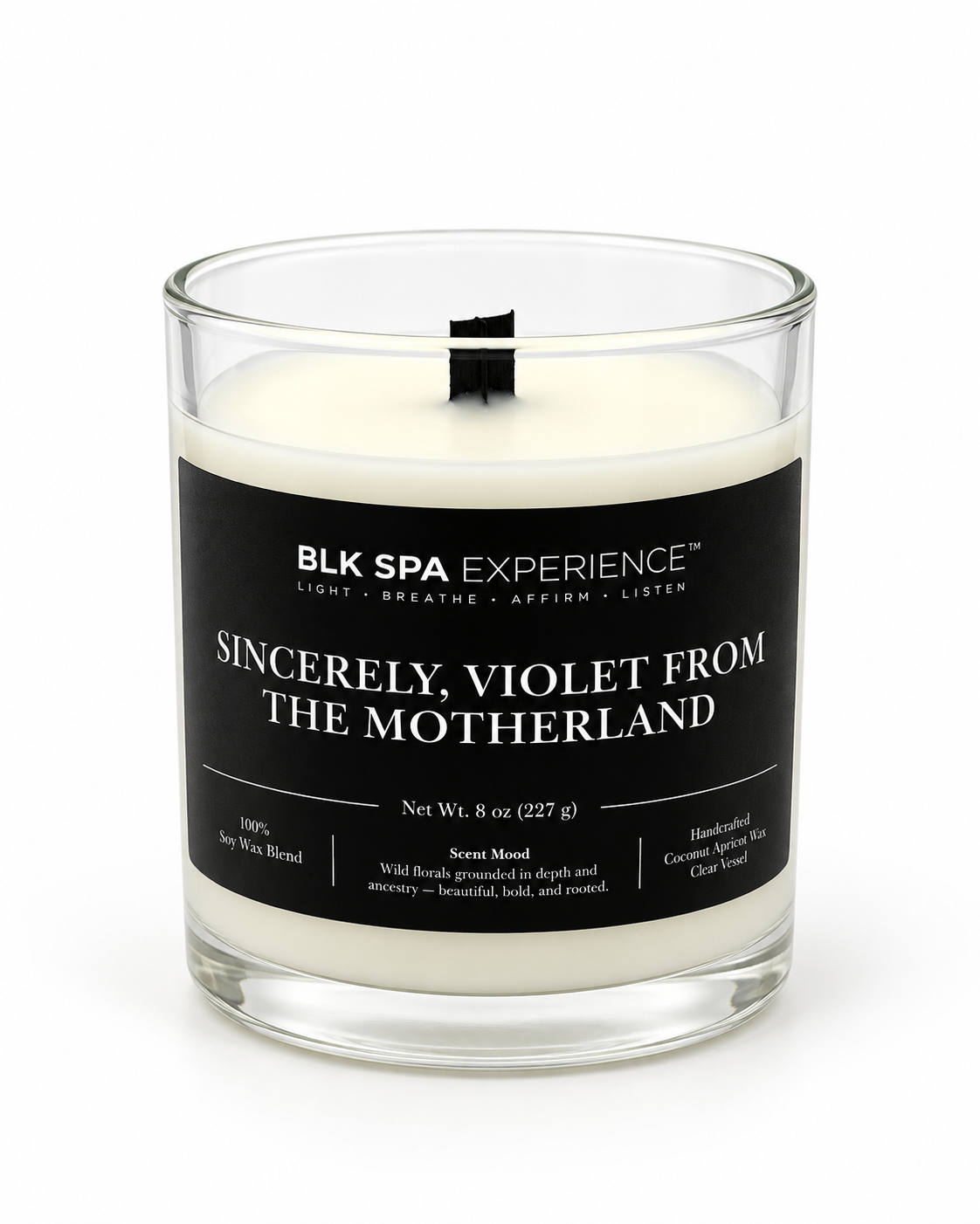 Sincerely Violet from the Motherland Candle - Signature